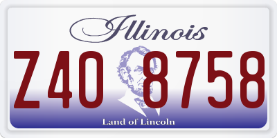 IL license plate Z408758