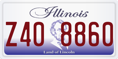 IL license plate Z408860