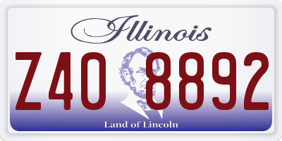IL license plate Z408892