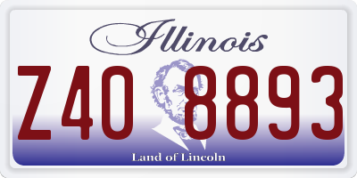 IL license plate Z408893