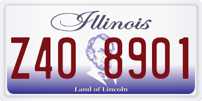 IL license plate Z408901