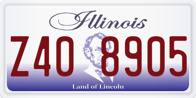 IL license plate Z408905