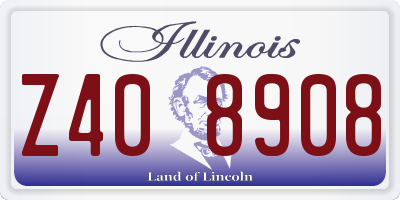 IL license plate Z408908