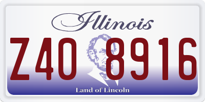 IL license plate Z408916