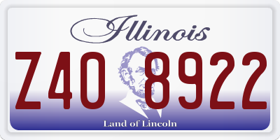 IL license plate Z408922