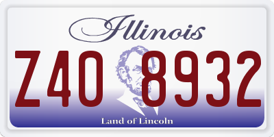 IL license plate Z408932
