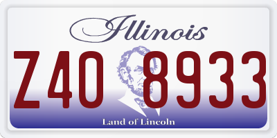IL license plate Z408933
