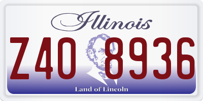 IL license plate Z408936