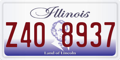 IL license plate Z408937