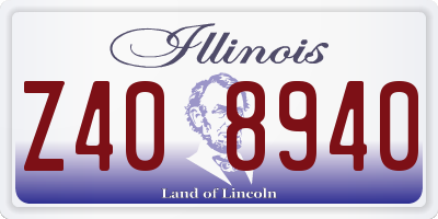 IL license plate Z408940