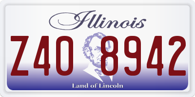 IL license plate Z408942