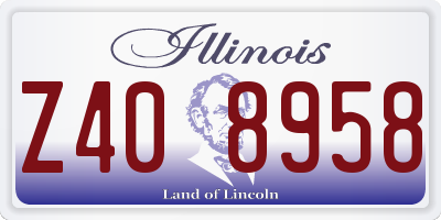 IL license plate Z408958