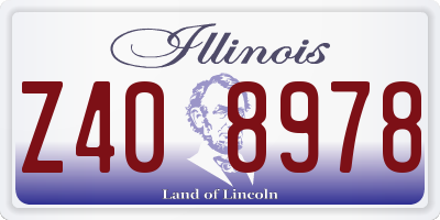 IL license plate Z408978