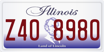 IL license plate Z408980