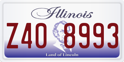 IL license plate Z408993