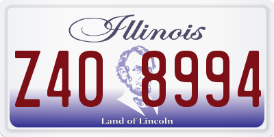 IL license plate Z408994