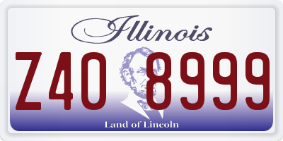 IL license plate Z408999