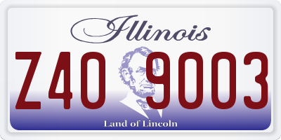IL license plate Z409003