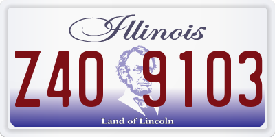 IL license plate Z409103