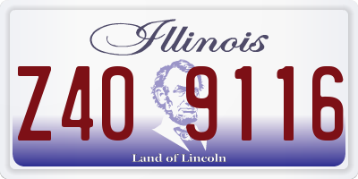 IL license plate Z409116