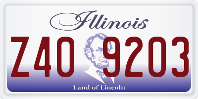 IL license plate Z409203