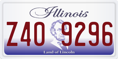 IL license plate Z409296