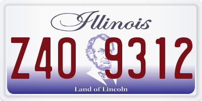 IL license plate Z409312