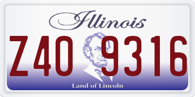 IL license plate Z409316