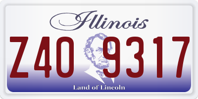 IL license plate Z409317