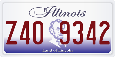 IL license plate Z409342