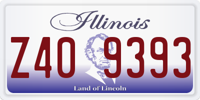 IL license plate Z409393