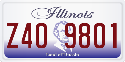 IL license plate Z409801