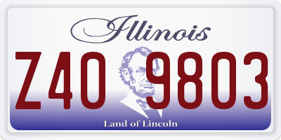 IL license plate Z409803