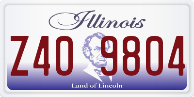IL license plate Z409804