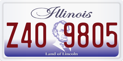 IL license plate Z409805