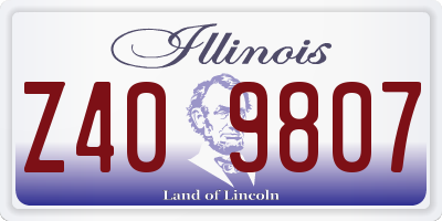 IL license plate Z409807