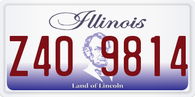 IL license plate Z409814