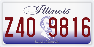 IL license plate Z409816