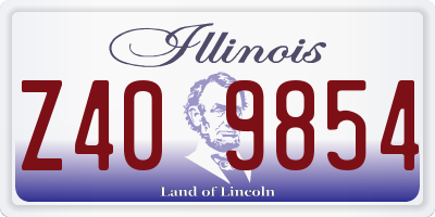 IL license plate Z409854