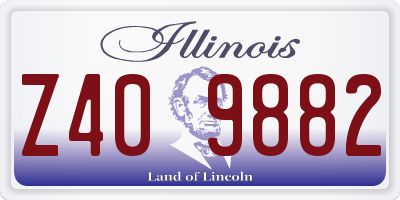 IL license plate Z409882