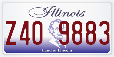 IL license plate Z409883