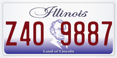 IL license plate Z409887