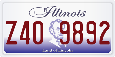 IL license plate Z409892