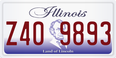IL license plate Z409893
