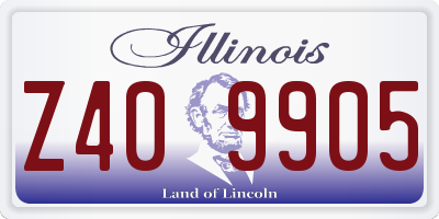 IL license plate Z409905