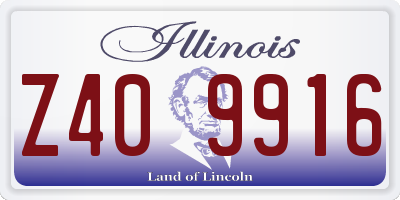 IL license plate Z409916