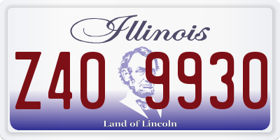 IL license plate Z409930