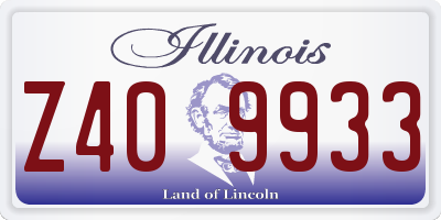 IL license plate Z409933