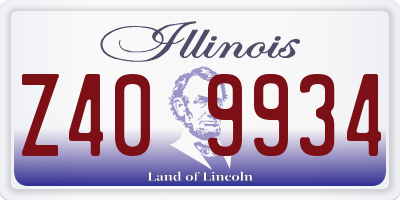 IL license plate Z409934