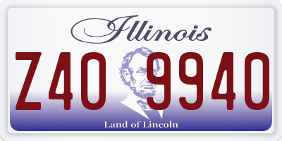 IL license plate Z409940